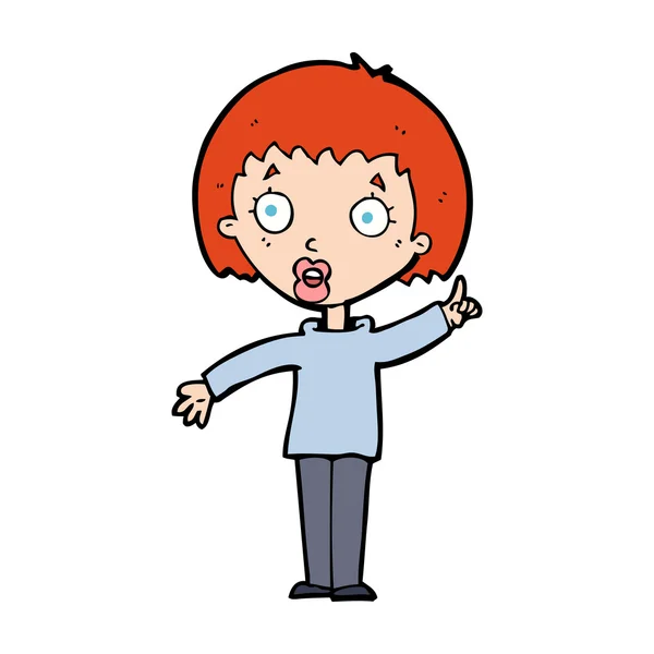 Cartone animato donna dai capelli rossi — Vettoriale Stock