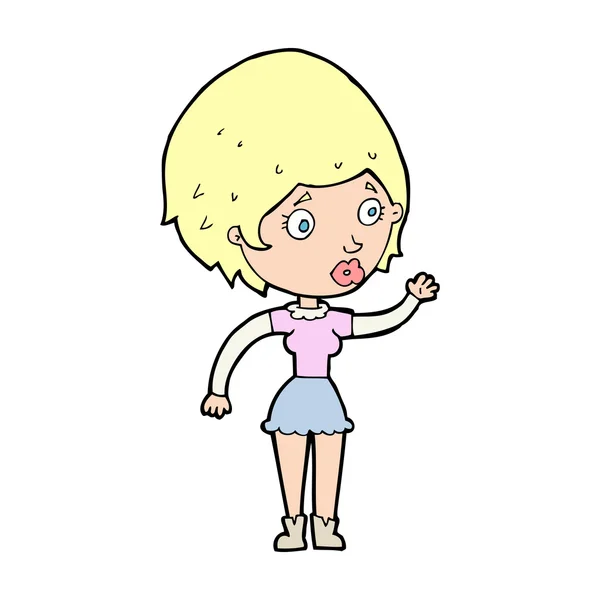 Cartoon blond meisje — Stockvector