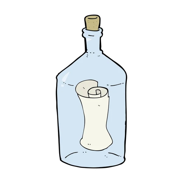 Botella de dibujos animados con letra — Archivo Imágenes Vectoriales