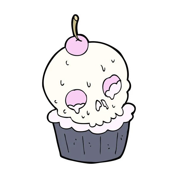 Cartoon skull cupcake — Stock Vector