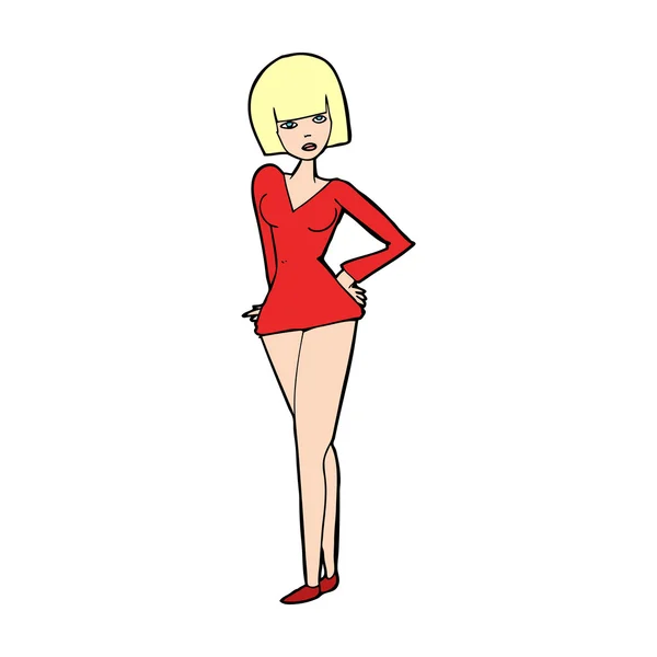 Mujer vestida de rojo — Vector de stock