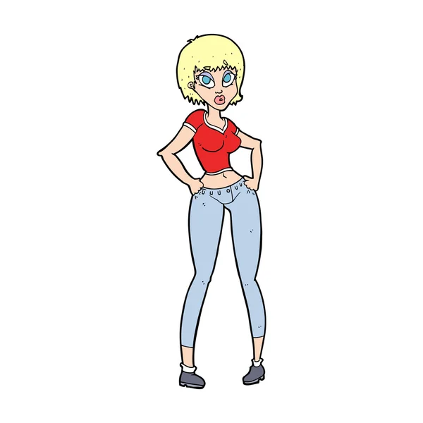 Chica rubia — Vector de stock