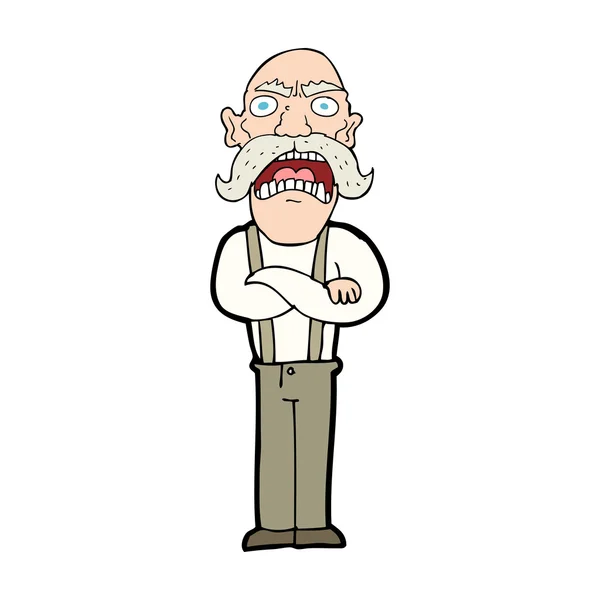 Angry old man — Stock Vector