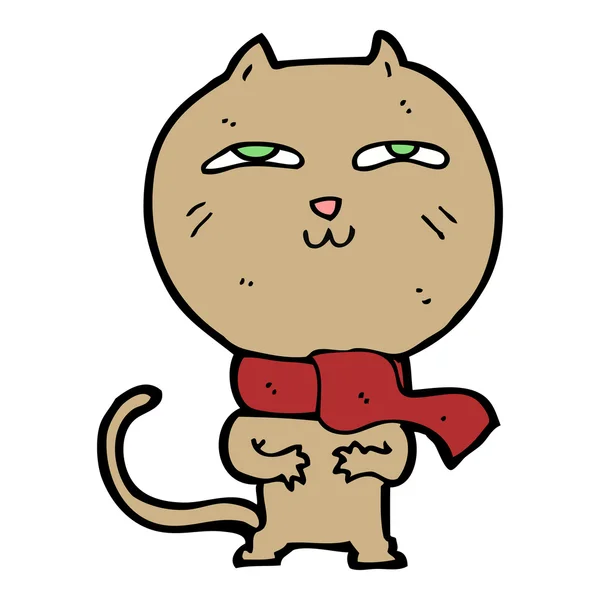 Кошка с шарфом — стоковый вектор