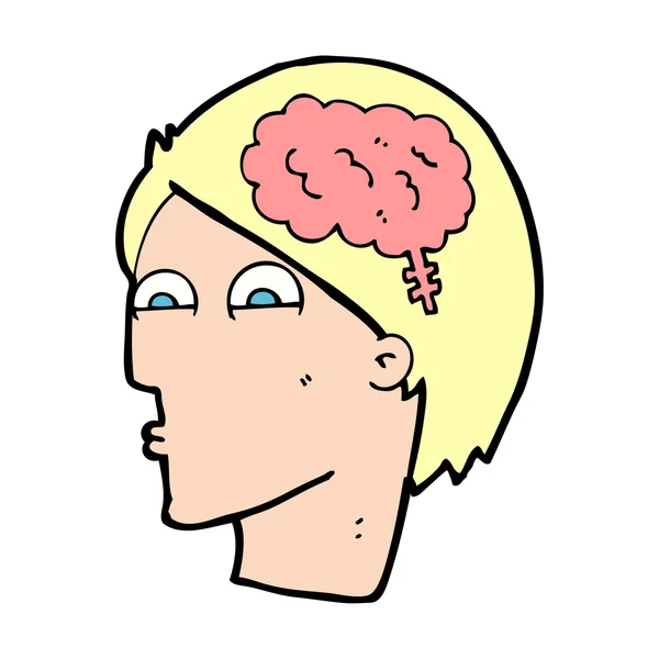 Homme avec symbole du cerveau — Image vectorielle
