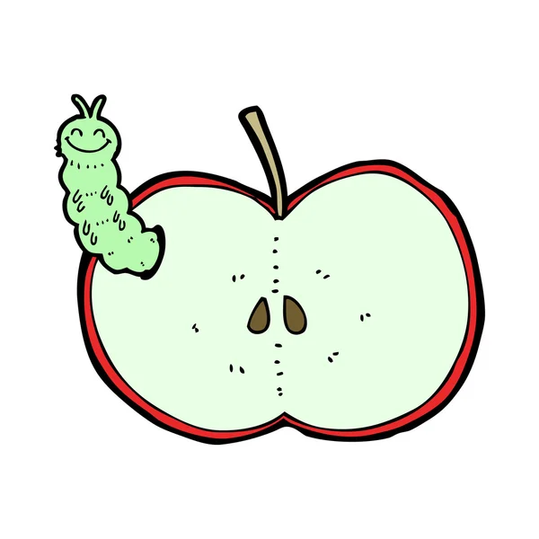 Elma ve solucan — Stok Vektör