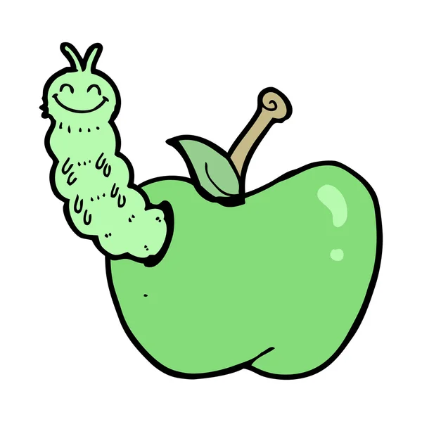Manzana y gusano — Archivo Imágenes Vectoriales