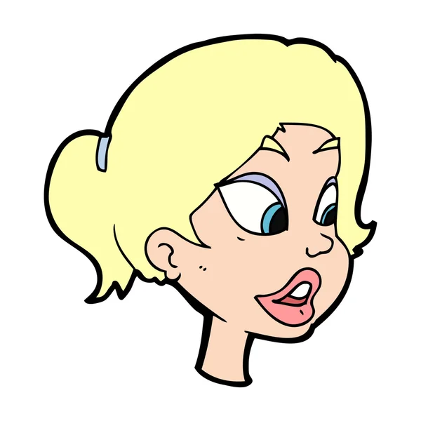 女性の漫画の頭 — ストックベクタ