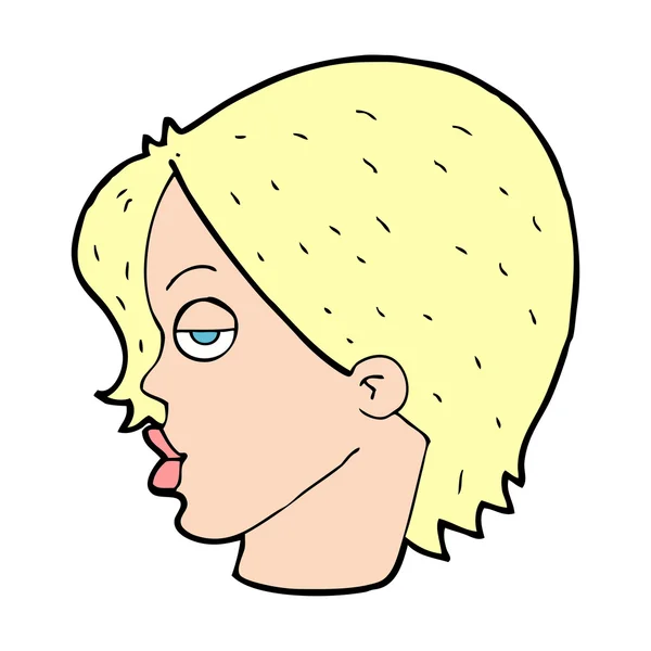 Głowa kobiece kobieta kreskówka — Wektor stockowy