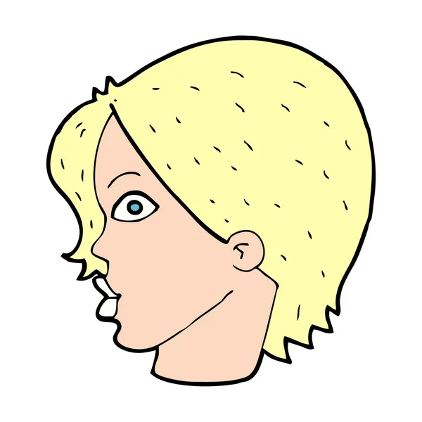 Cartoon female head — Stock Vector
