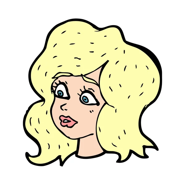 卡通女性头 — 图库矢量图片