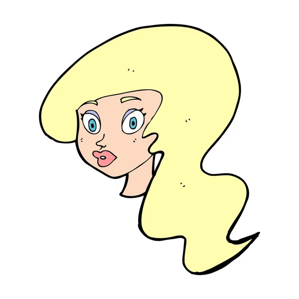 Dibujos animados cabeza femenina — Archivo Imágenes Vectoriales