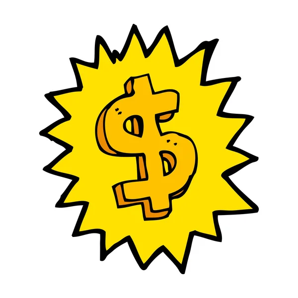 Znak dolaru kreslený — Stockový vektor