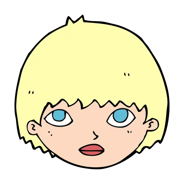 Cartoon kvinna huvud — Stock vektor