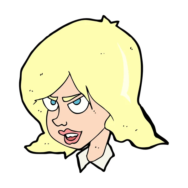 Cartoon kvinna huvud — Stock vektor