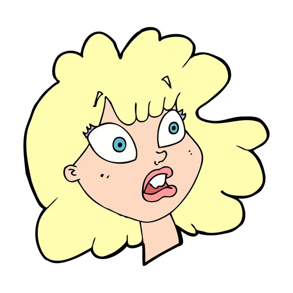Cabeza de mujer de dibujos animados — Vector de stock