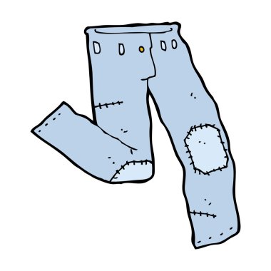 karikatür denim jeans