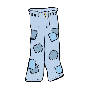 karikatür denim jeans