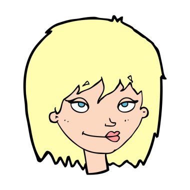 sevimli kız baş cartoon