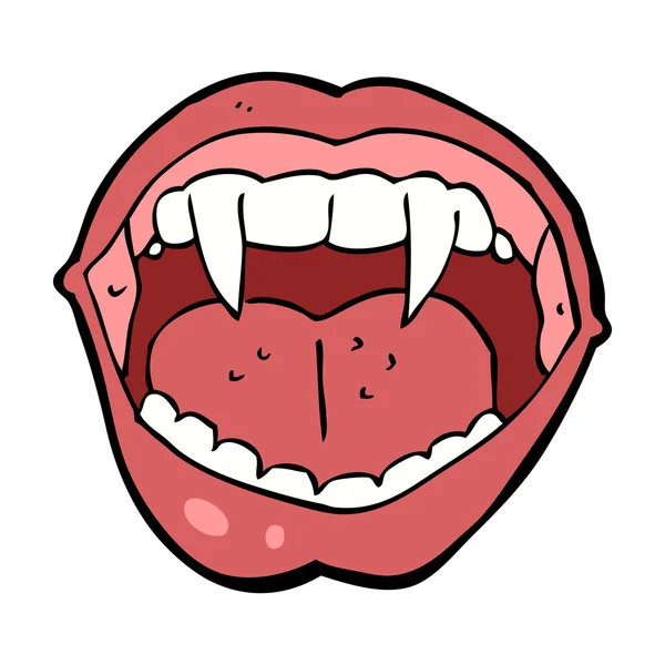 Boca de vampiro de dibujos animados — Vector de stock