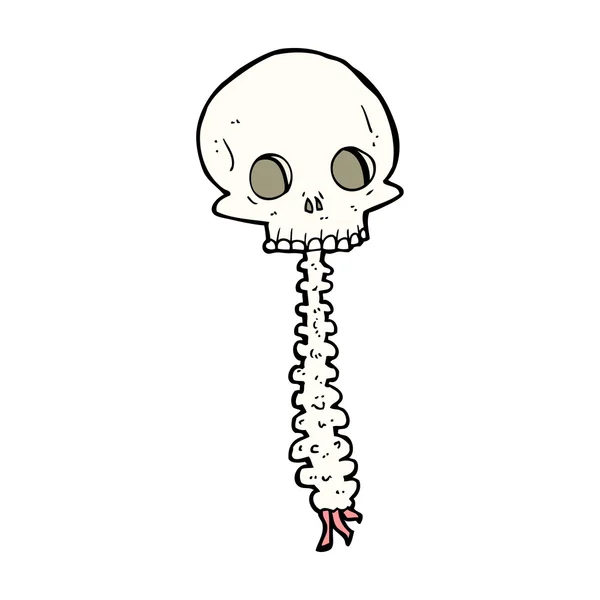 Calavera de dibujos animados y columna vertebral — Archivo Imágenes Vectoriales