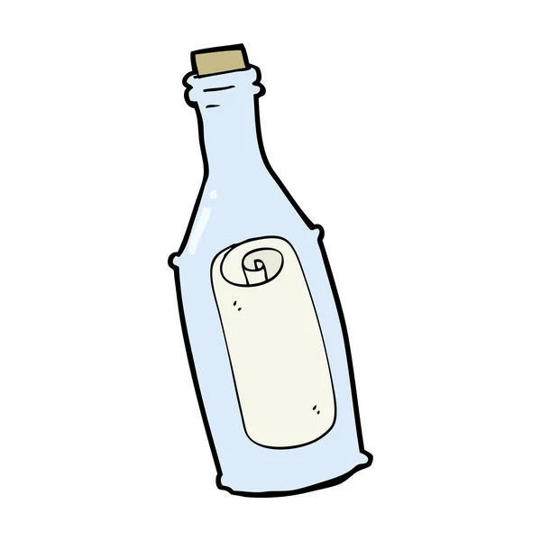 Mensaje de dibujos animados en botella — Vector de stock