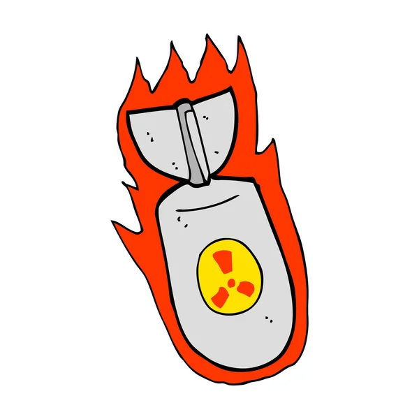 Karikatür radyoaktif bomba — Stok Vektör