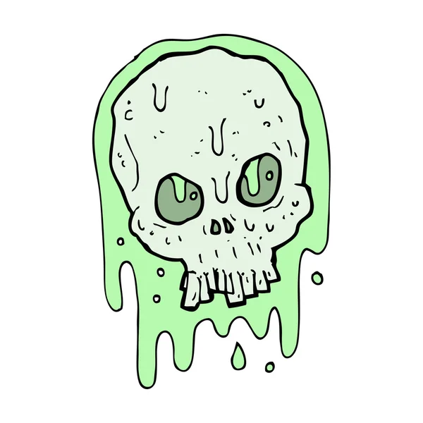 Cartoon spooky schedel — Stockvector