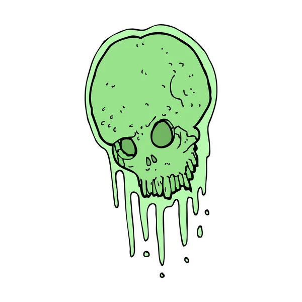 Calavera espeluznante de dibujos animados — Vector de stock