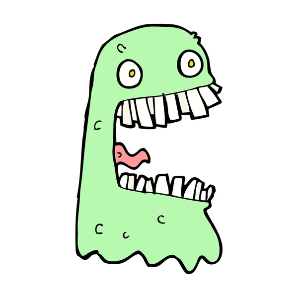 Cartoon green monster — Stock Vector