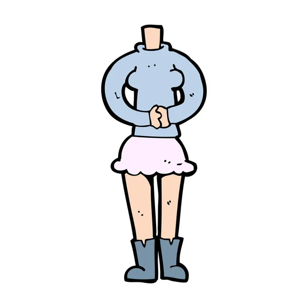 Chica sin cabeza de dibujos animados — Vector de stock