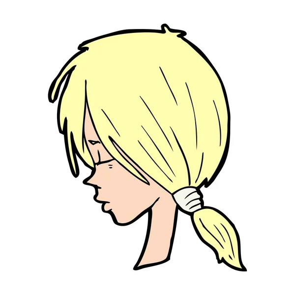 Kreslený roztomilá dívka hlavu — Stockový vektor