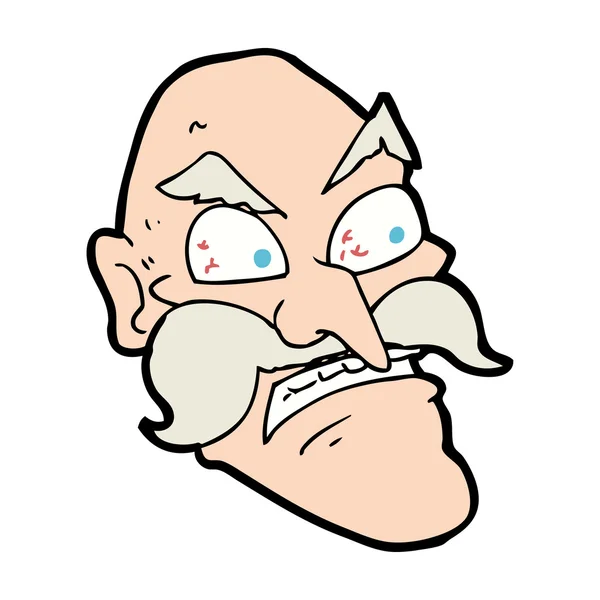 Kreslený rozhněvaný muž hlavu — Stockový vektor