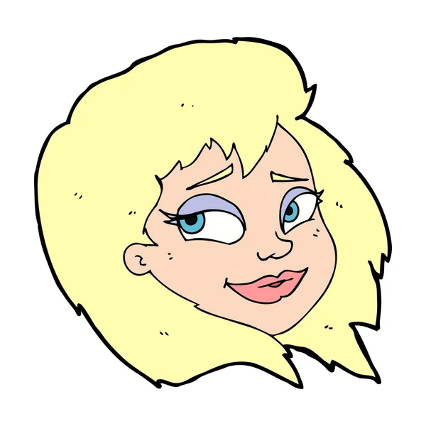 Chica bonita cabeza de dibujos animados — Archivo Imágenes Vectoriales