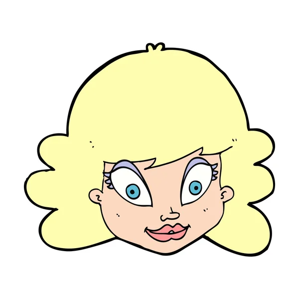 Chica bonita cabeza de dibujos animados — Vector de stock