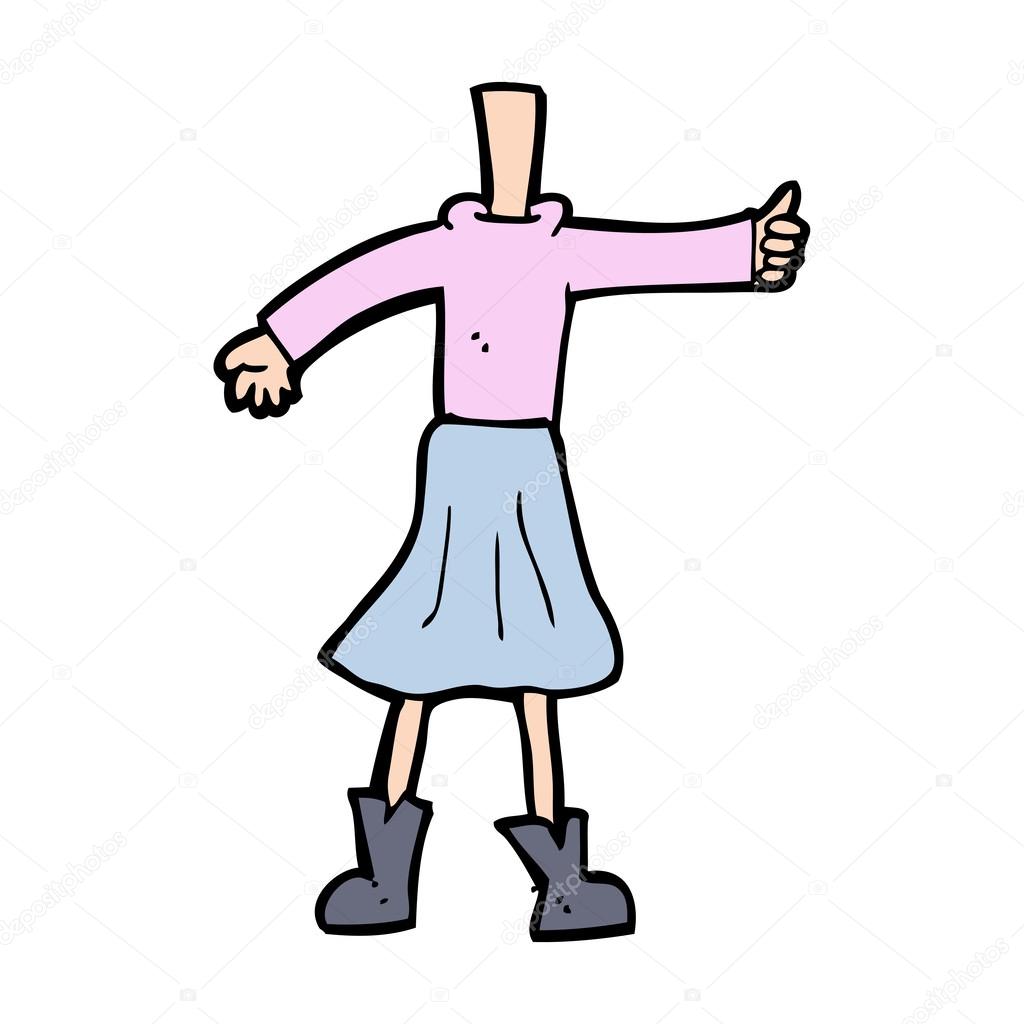 Desenhos animados menina sem cabeça — Vetor de Stock © lineartestpilot