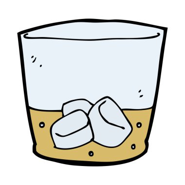 karikatür viski bardağına