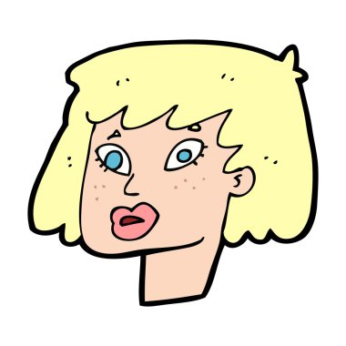 Çizgi film güzel kadın yüzü