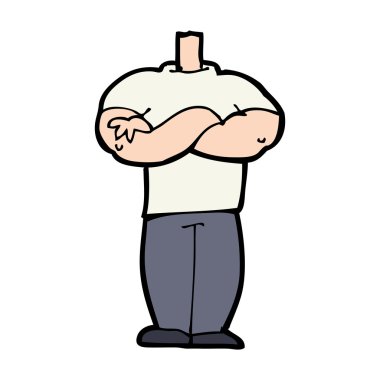 Cartoon vücut katlanmış silah ile (mix ve maç karikatür veya ow Ekle