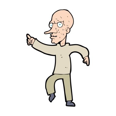 Çizgi film kızgın yaşlı adam.