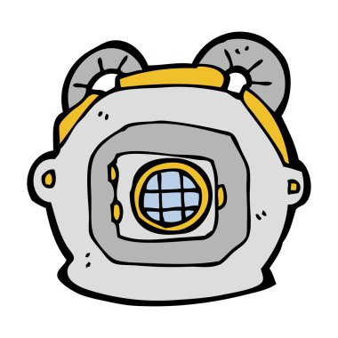 çizgi film eski deep sea diver kask