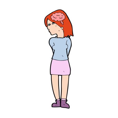 karikatür zeki kadın