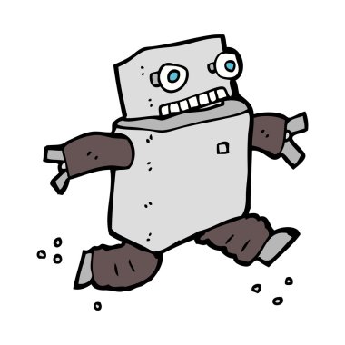 karikatür çalışan robot