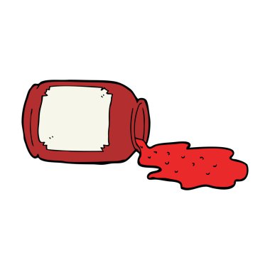 dökülen reçel cartoon