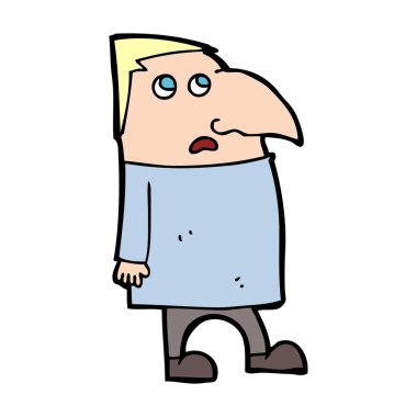 endişeli adam çizgi film