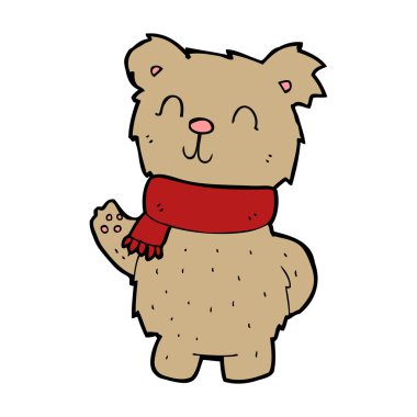 oyuncak ayı sallayarak karikatür