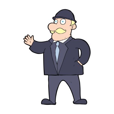Melon şapkalı adam karikatür mantıklı iş