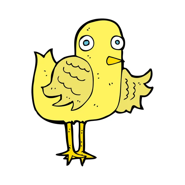 Dibujos animados pájaro ondeando ala — Vector de stock