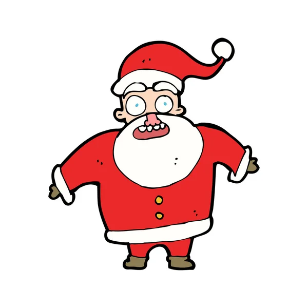 Cartoon geschokt santa claus — Stockvector