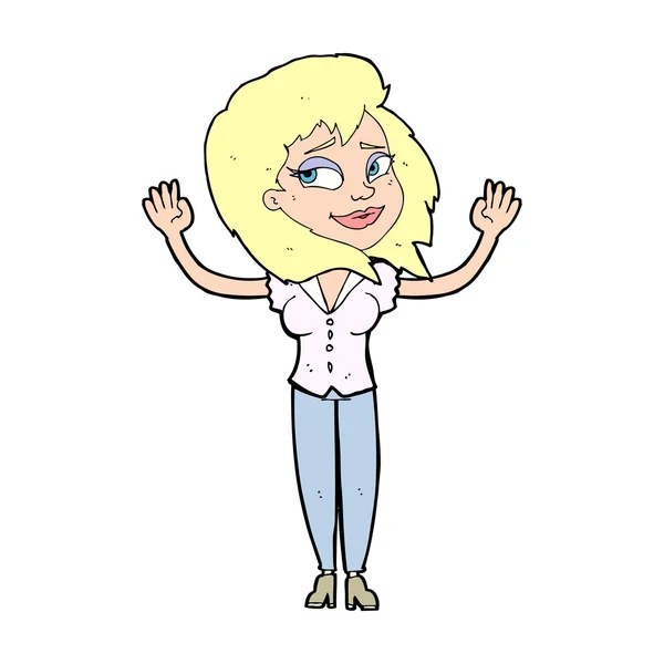 Cartoon vrouw opgeven — Stockvector